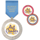 2-3/4" Custom GGM Award Medal With Satin Drape Ribbon