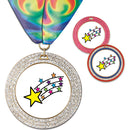 2-3/4” Custom GGM Award Medal With Millennium Neck Ribbon