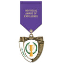 2-3/4" Custom MS14 Award Medal With Satin Drape Ribbon
