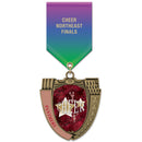 2-3/4" Custom MS14 Award Medal With Specialty Satin Drape Ribbon