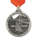 3-1/2" HE Custom Award Medal With Satin Neck Ribbon