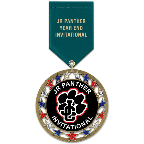 2-3/4” Custom RSG Award Medal With Satin Drape Ribbon