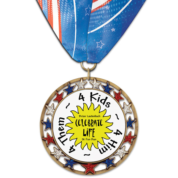 2-3/4" Custom RSG Award Medal With Custom Millennium Neck Ribbon