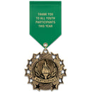 2-1/4" Stock TS Award Medal With Custom Satin Drape Ribbon
