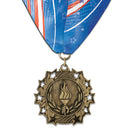2-1/4" Stock TS Award Medal with Custom Millennium Neck Ribbon
