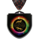5" Custom Shape Birchwood Medal With Custom Millennium Neck Ribbon