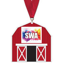 5" Standard Shape Birchwood Medal With Any Grosgrain Neck Ribbon