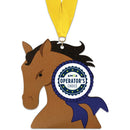 5" Standard Shape Birchwood Medal With Any Grosgrain Neck Ribbon