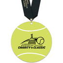 5" Standard Shape Birchwood Medal With Satin Neck Ribbon