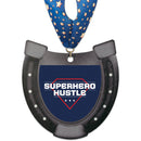 5" Standard Shape Birchwood Medal With Stock Millennium Neck Ribbon