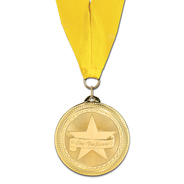 2" Custom BL Award Medal With Grosgrain Neck Ribbon