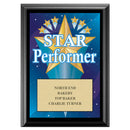 5" x 7" Custom Full Color Stock Design Black Plaque With Engraved Plate