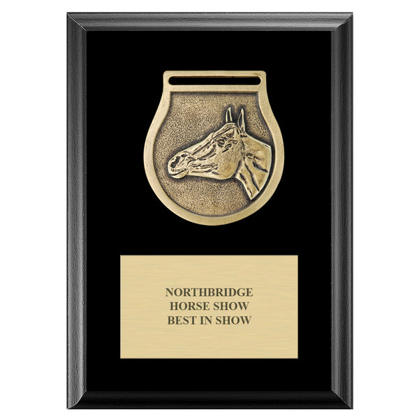5" x 7"  VX Victory Medal Award Plaque - Black Finish