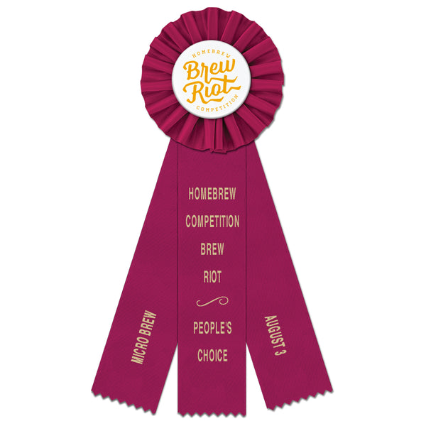 Ideal 3 Rosette Award Ribbon With 3 Streamer Printing, 4" Top