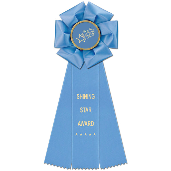 Beauty 3 Rosette Award Ribbon, 4-1/2" Top