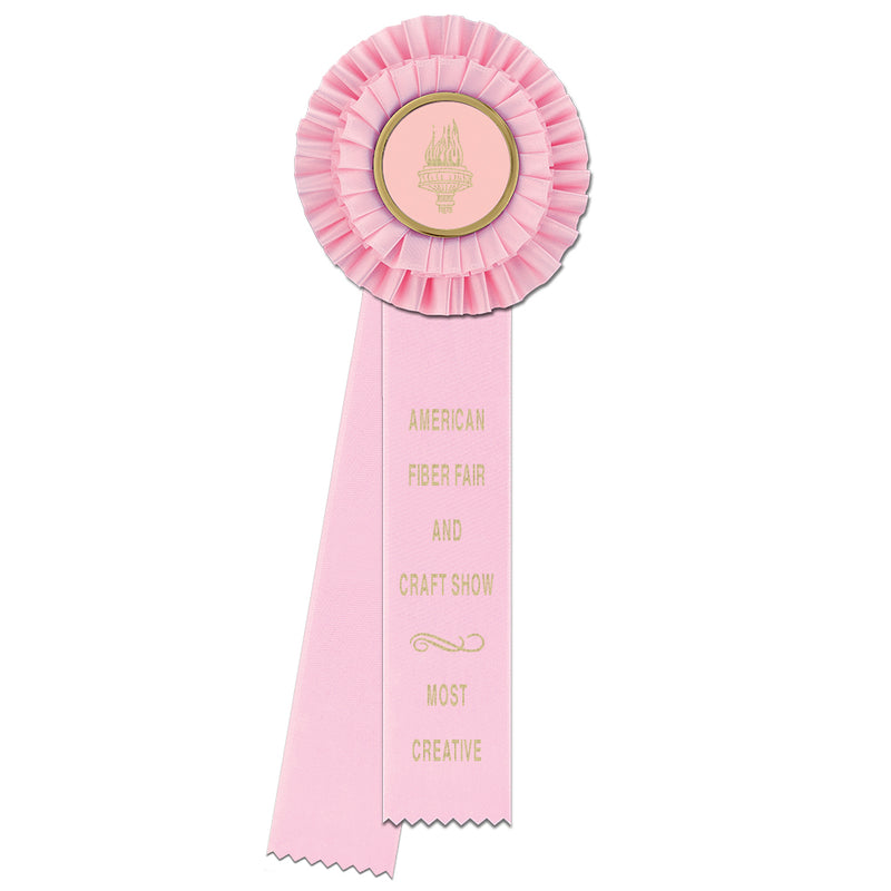 Luxury 2 Uneven Rosette Award Ribbon, 4 1/2" Top