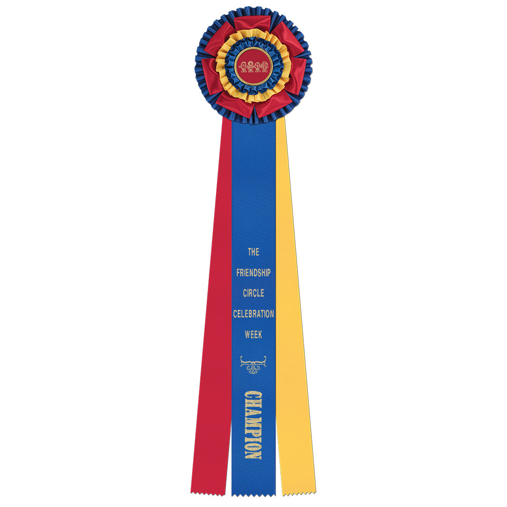 Mansfield 3 Rosette Award Ribbon, 6-1/2