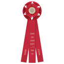 Wheaton 3 Rosette Award Ribbon With 3 Streamer Printing, 6-1/2" Top