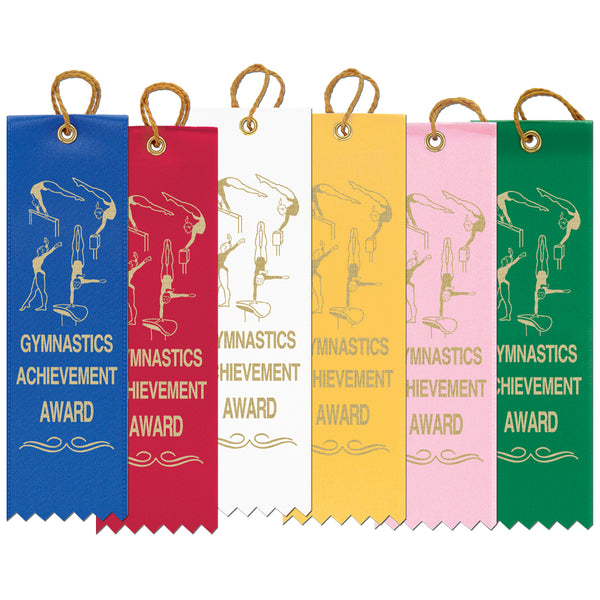 2" X 8" Stock Square Top Gymnastics Achievement Award Ribbon