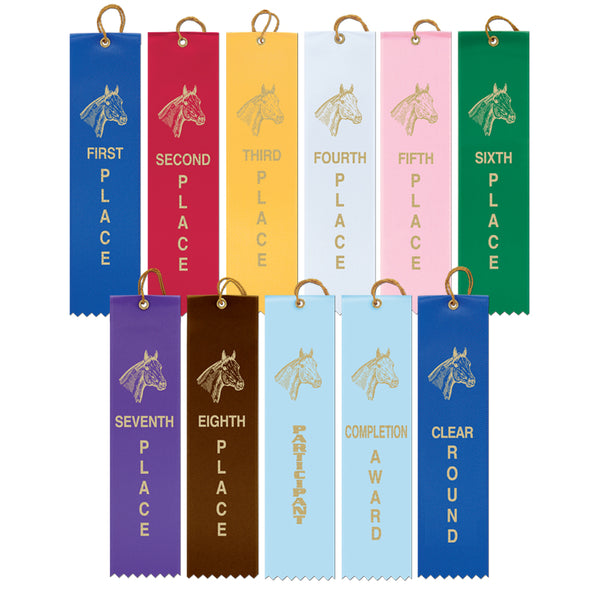 2" X 8" Stock Square Top Horse Award Ribbon