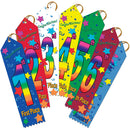 2" X 8" Stock Multicolor Point Top Place Award Ribbon