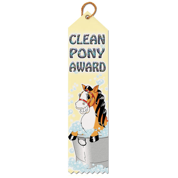 2" X 8" Stock Multicolor Point Top Clean Pony Award Ribbon