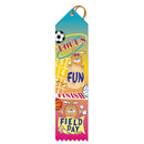 2" X 8" Stock Multicolor Point Top Focus, Fun, Finish, Field Day Award Ribbon