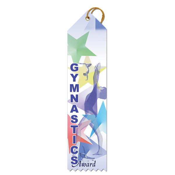 2" X 8" Stock Multicolor Point Top Gymnastics Sports Award Ribbon