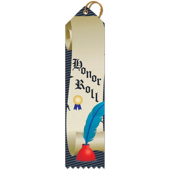 2" X 8" Stock Multicolor Point Top Honor Roll Award Ribbon