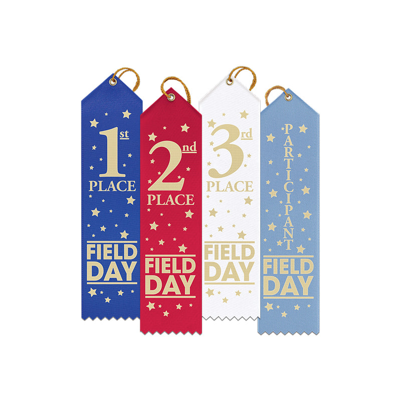 2" X 8" Stock Point Top Field Day Place Award Ribbon