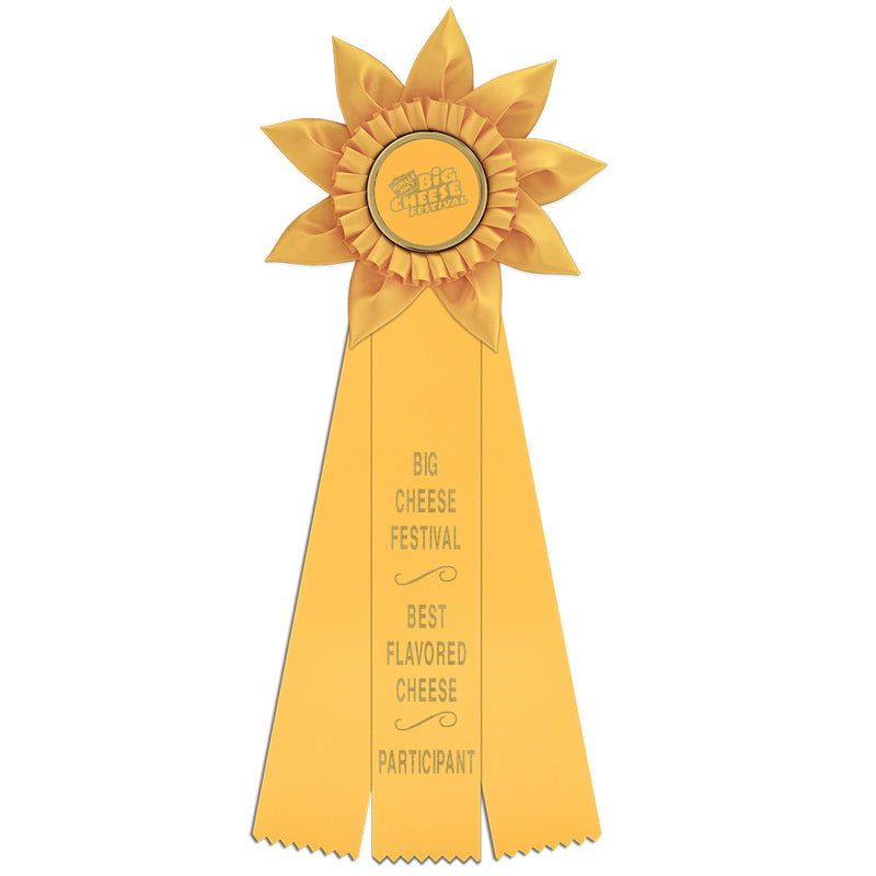Greenville 3 Rosette Award Ribbon, 6" Top