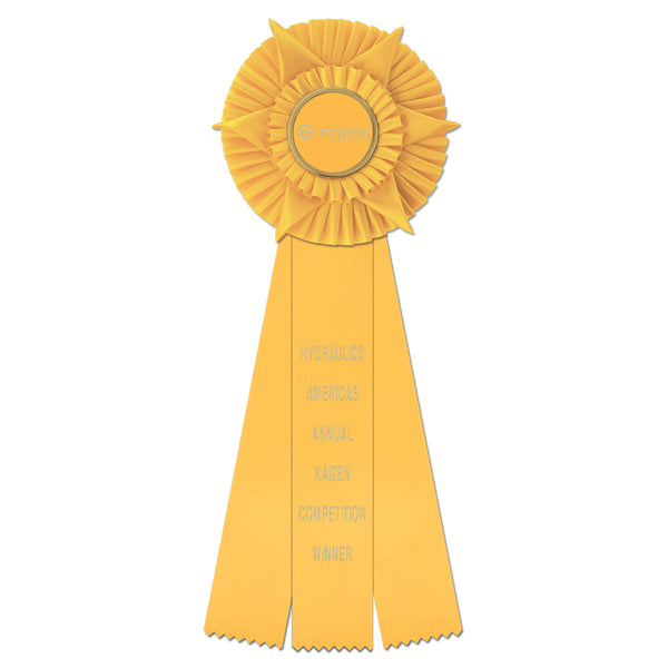 Hampshire 3 Rosette Award Ribbon, 5-1/2" Top