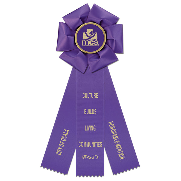 Beauty 3 Rosette Award Ribbon With 3 Streamer Printing, 4-1/2" Top