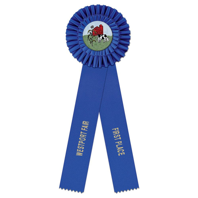 Shannon 2 Rosette Award Ribbon, 5" Top