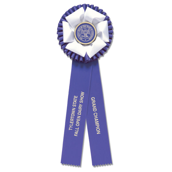 Duke 2 Rosette Award Ribbon, 5-1/2" Top