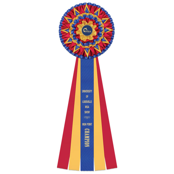 Writtle 5 Rosette Award Ribbon, 10" Top