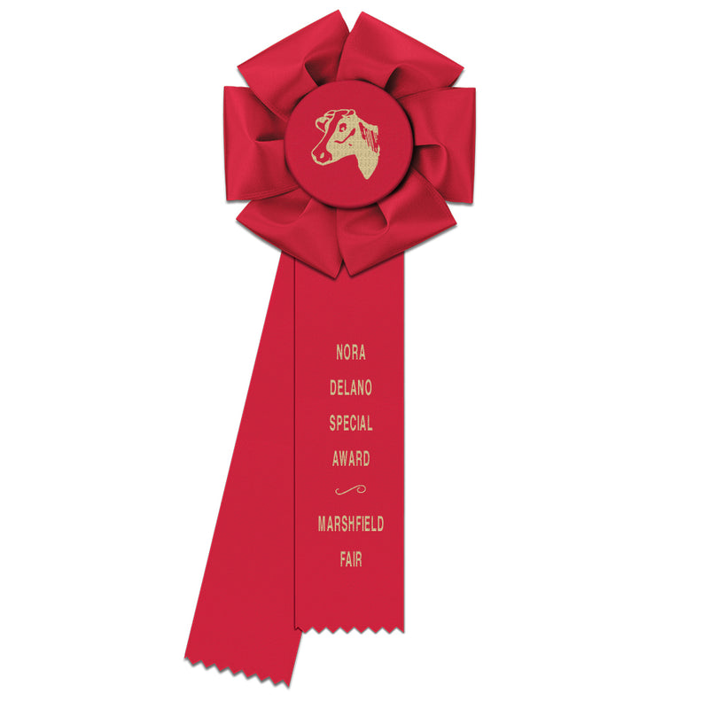 Beauty 2 Uneven Rosette Award Ribbon, 4 1/2" Top