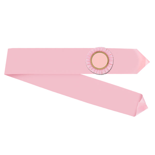 Custom Unprinted Award Half Sash, 3" Rosette