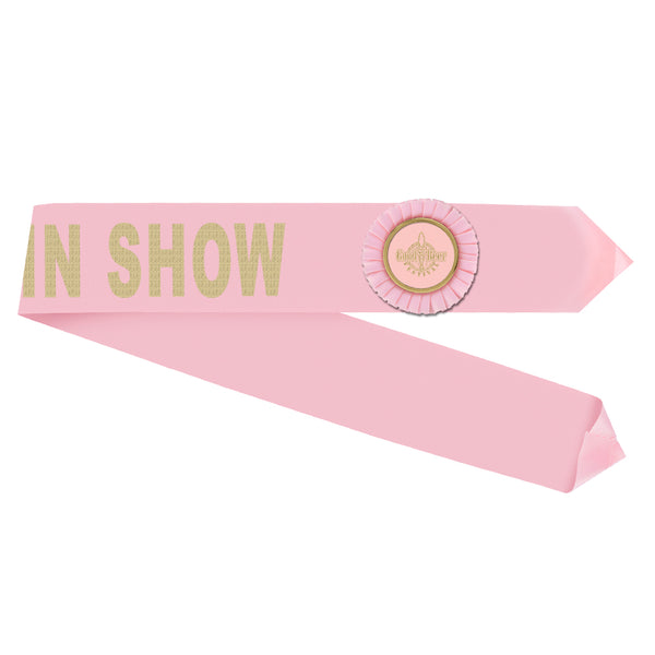 Custom Award Half Sash With 3" Rosette <15 Letters