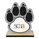 5" Paw Print Shape Birchwood Award Trophy With Birchwood Base