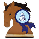 5" Horse Head Shape Birchwood Award Trophy With Birchwood Base