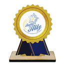 5" Rosette Shape Birchwood Award Trophy With Birchwood Base