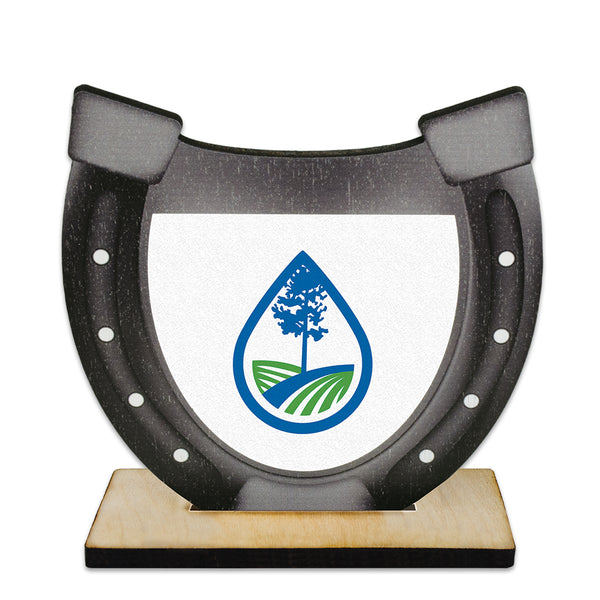 5" Horseshoe Shape Birchwood Award Trophy With Natural Birchwood Base
