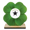 5" Clover Shape Birchwood Award Trophy With Birchwood Base