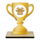5" Loving Cup Shape Birchwood Award Trophy With Birchwood Base
