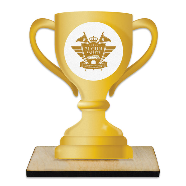 5" Loving Cup Shape Birchwood Award Trophy With Natural Birchwood Base