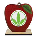 5" Apple Shape Birchwood Award Trophy With Birchwood Base
