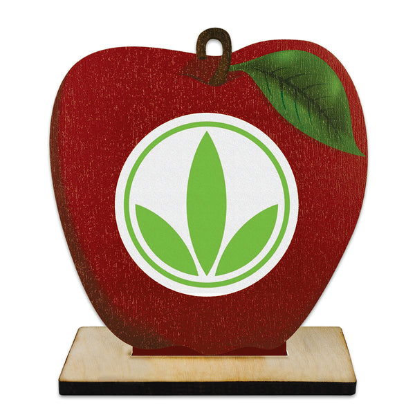 5" Apple Shape Birchwood Award Trophy With Birchwood Base, SALE USE CODE SFTN13