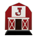 5" Barn Shape Birchwood Award Trophy With Plastic Black Base