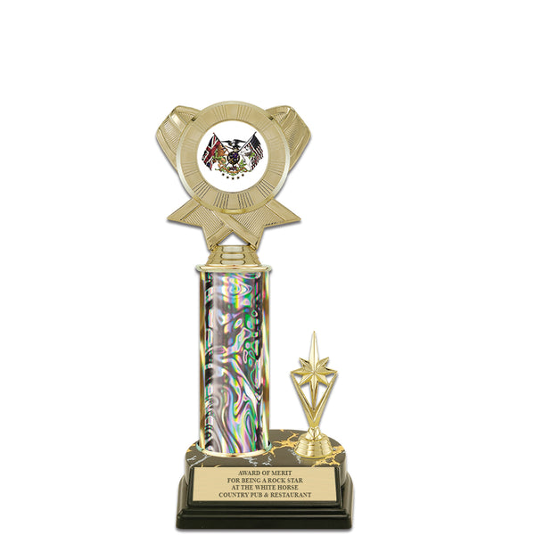 11" Black Base Award Trophy With Insert Top & Trim